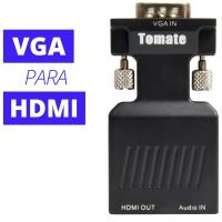 Adaptador Conversor Tomate Vga Para Hdmi Cabo P2 Som Áudio