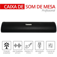 Caixa de Som Portátil Tomate Soundbar de Mesa Entrada USB P2 PC