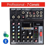 Mesa De Som Profissional Mixer Tomate 7 Canais Digital Efeitos USB