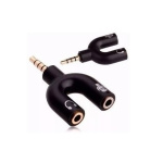Adaptador Y P3 X P2 P/ Fone de Ouvidos Microfone Lapela e Headset