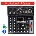 Mesa De Som Profissional Mixer Tomate 7 Canais Digital Efeitos USB