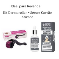 Kit Microagulhamento Dermaroller + Sérum Carvão Ativado - Revenda